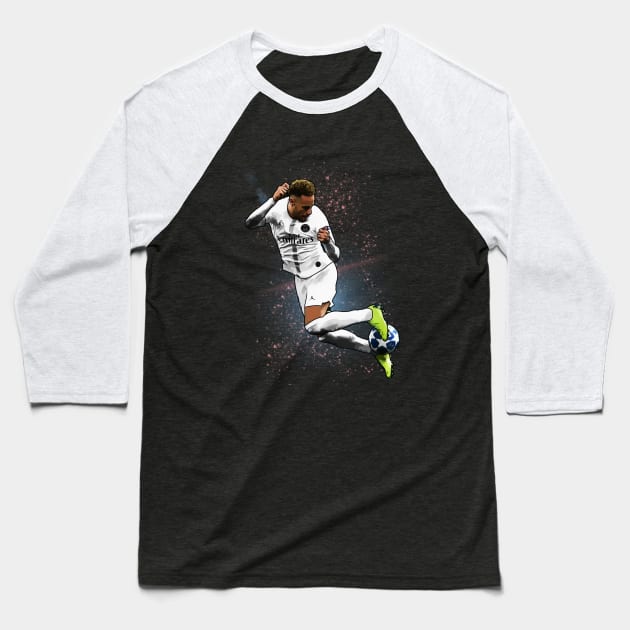 Neymar Rainbow Flick Baseball T-Shirt by InspireSoccer